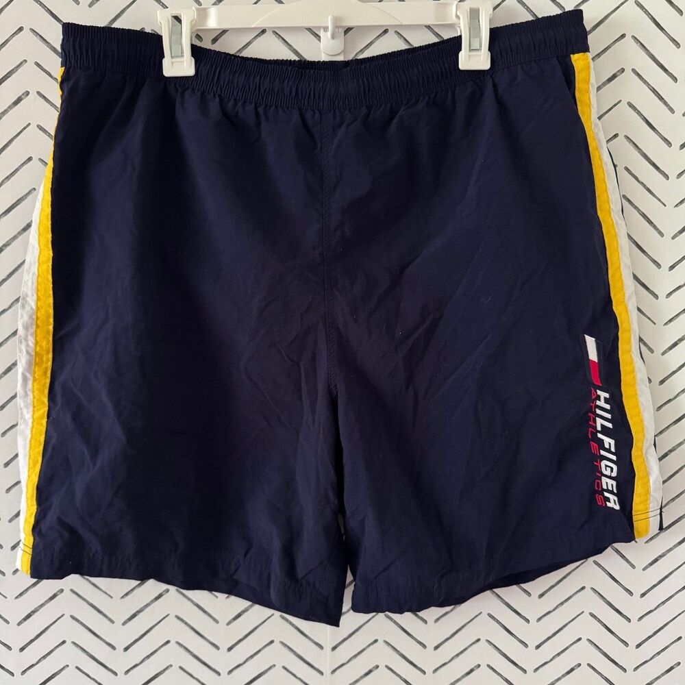 Vintage Y2K Hilfiger Athletics Blue Swim Trunks Lined Size XL Preppy‎